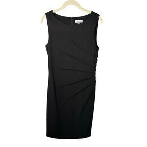 Calvin Klein Black Pleated Sleeveless Midi Dress Women's 10